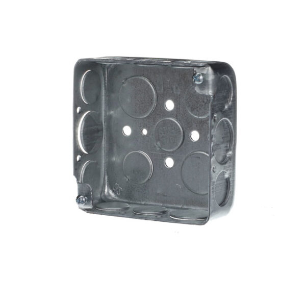 Gray Square Plenum Box – Drawn Design, 2-1/8" Deep with 11½" & 5¾" Knockouts for HVAC/Electrical Applications