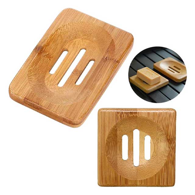Handmade Set of 2 Bamboo Soap Dishes & 1pc Natural Sisal Soap Bag – Eco-Friendly Wooden Soap Box for Bathroom, Shower & Kitchen Sink