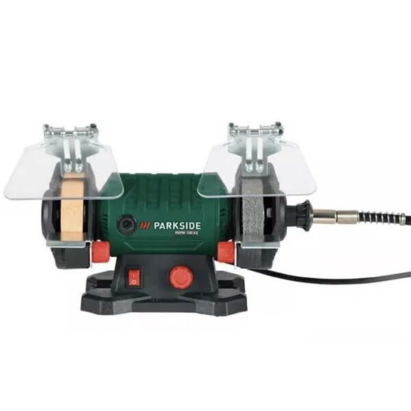 High-Performance Double Bench Grinder with Flexible Drive Shaft & Complete Accessories Kit – PDFw 120 A1