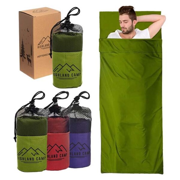 Highland Camp Ultralight Cabin Sleeping Bag – 570g Cotton Mini Sleeping Bag for Hostels, Mountain Huts & Youth Travel