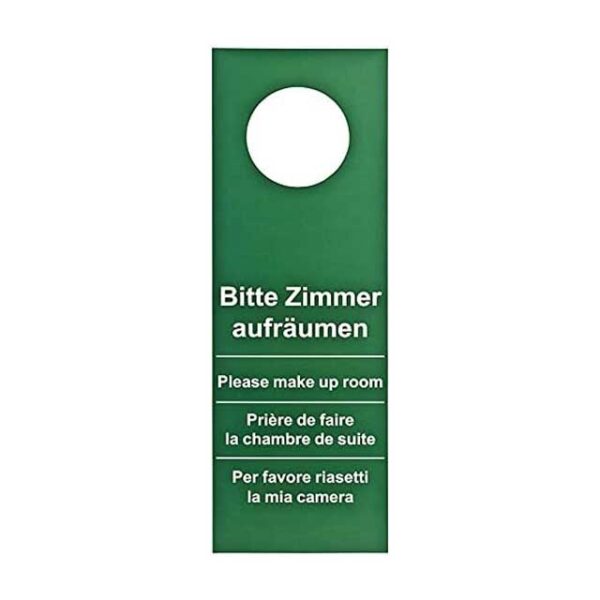 Hotel Dual-Sign Door Hanger – Red & Green 'Please Do Not Disturb / Please Clean Up the Room' Indicator