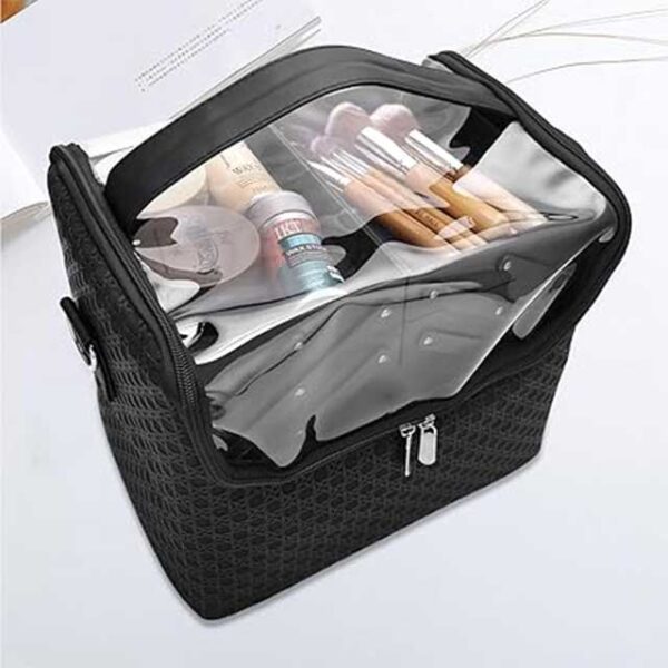Large Black Makeup Train Case