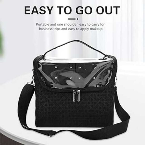 Large Black Makeup Train Case