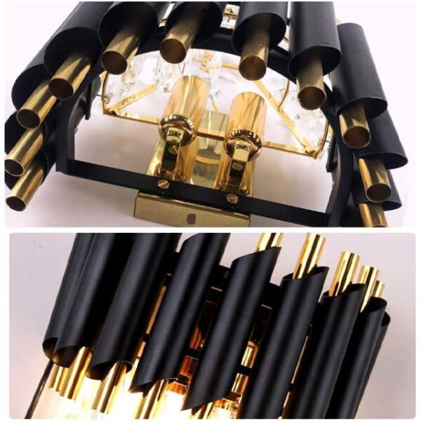 Modern Black LED Deer Wall Lamp – Imported Light Metal Fixture for Living Room, Bedroom & Dining Room (Round W/H Design)