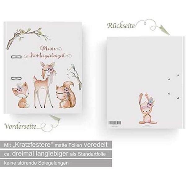 artpin® Nursery A4 "My Nursery Time" Children's Folder – 350-Sheet Collector's Folder with Adorable Forest Animal Design for Nursery Schools & Girls (O2 Edition) - Image 2