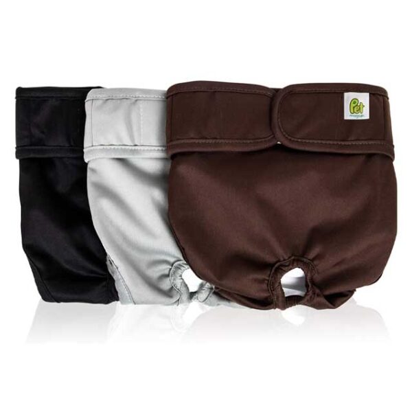Pet Magasin Reusable Washable Dog Diapers (3-Pack) – Ultra-Absorbent with Secure, Flexible Closure for Incontinence & Training