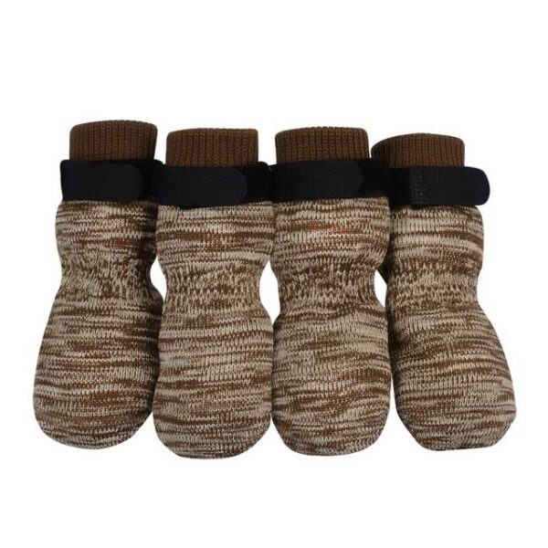 Petloft 4-Pack Anti-Slip Dog Socks – Indoor, Slide-Resistant Pet Socks with Adjustable Removable Fastening Tape for Small & Medium Dogs, Cats, Puppies and Older Pets