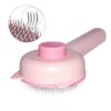 Pink Self-Cleaning Grooming Brush for Cats & Dogs – Gentle Undercoat Remover & Indoor Cat Brush Tool