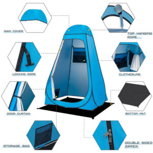 Pop Up Toilet Tent – Portable, Waterproof Camping Bathroom with UPF 50+ for Hiking, Beach & Privacy Changing/Shower Use