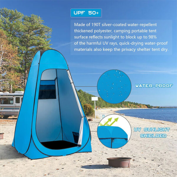 Pop Up Toilet Tent – Portable, Waterproof Camping Bathroom with UPF 50+ for Hiking, Beach & Privacy Changing/Shower Use
