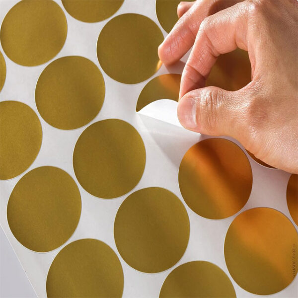 Premium Shiny Gold Foil Circle Labels for Laser Printers – Custom Gold Round Labels for Business, Crafts & Events