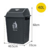 Rectangular Flip-Top Trash Can – Durable Plastic Bin for Hotels, Restaurants, Homes & Outdoor Use