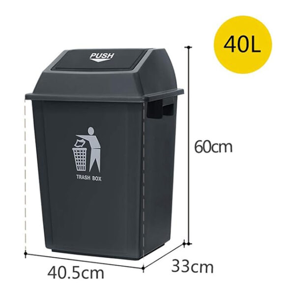 Rectangular Flip-Top Trash Can – Durable Plastic Bin for Hotels, Restaurants, Homes & Outdoor Use