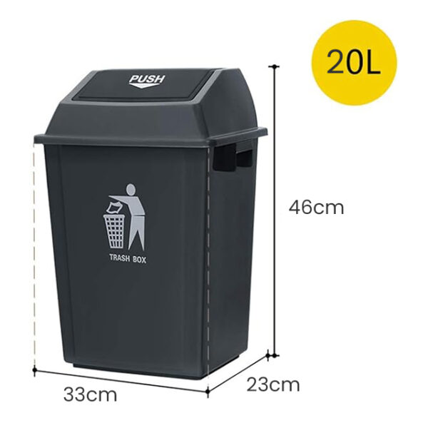 Rectangular Flip-Top Trash Can – Durable Plastic Bin for Hotels, Restaurants, Homes & Outdoor Use