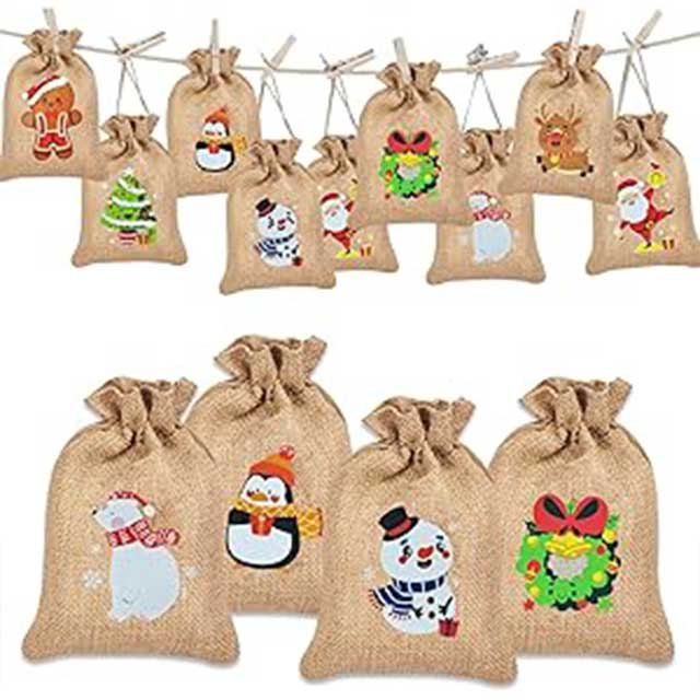 Small Santa Sack Christmas Jute Bags