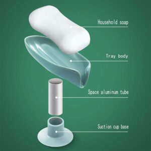 Soap Dish with Drain – Punch-Free Self-Draining Plastic Soap Holder Tray for Bathroom, Kitchen Sink, or Bathtub – Bar Soap & Sponge Saver