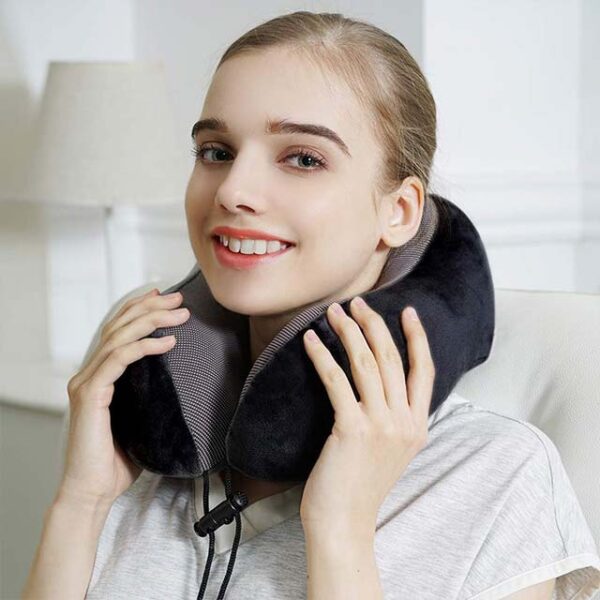 TALLGO Premium Memory Foam Travel Pillow – Ergonomic Neck & Head Support for Restful Airplane, Car & Home Sleep Relief