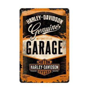 Vintage Harley Garage Sign - Nostalgic Retro Motorcycle Wall Decor, Medium Metal Art for Home, Bar & Garage