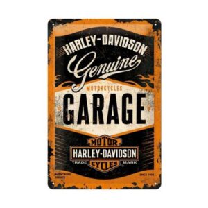 Vintage Harley Garage Sign - Nostalgic Retro Motorcycle Wall Decor, Medium Metal Art for Home, Bar & Garage
