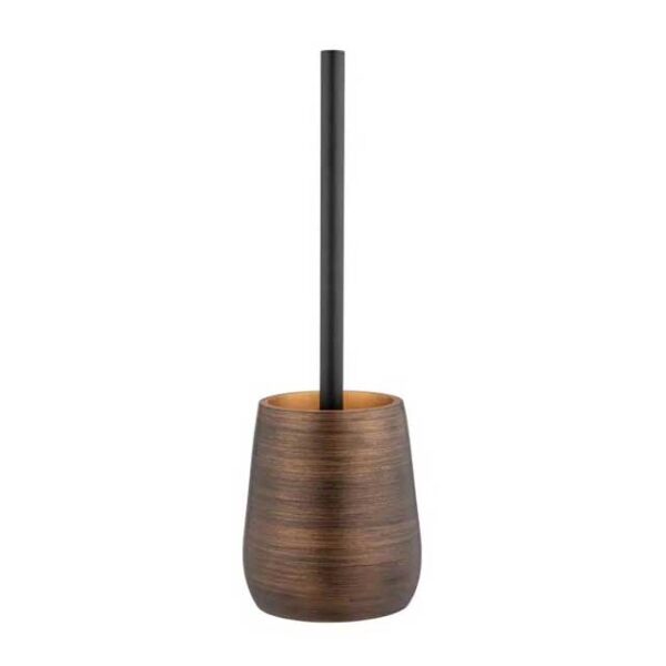 WENKO Palena Bronze Toilet Brush Holder – Durable Polyresin Bathroom Accessory, Elegant Bronze Finish (Brush Not Included)