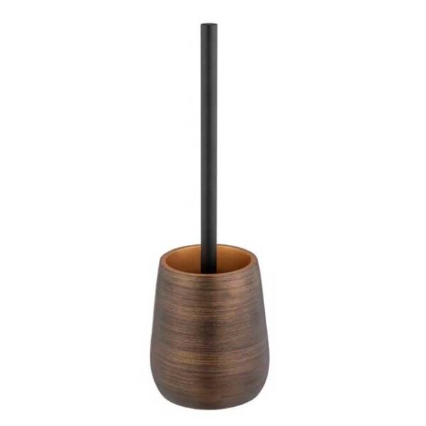 WENKO Palena Bronze Toilet Brush Holder – Durable Polyresin Bathroom Accessory, Elegant Bronze Finish (Brush Not Included)