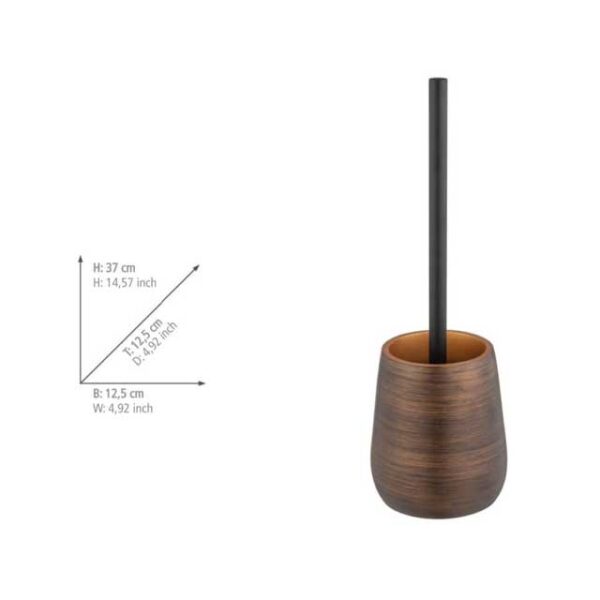 WENKO Palena Bronze Toilet Brush Holder – Durable Polyresin Bathroom Accessory, Elegant Bronze Finish (Brush Not Included)