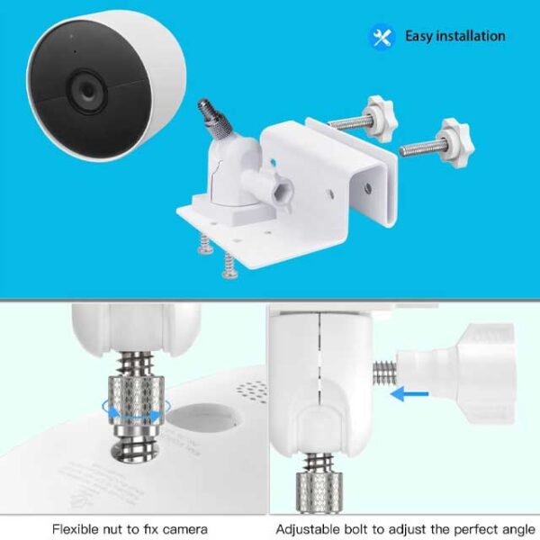 Weatherproof Rain Gutter Mount Bracket for Security Cameras – Special Monitoring Bracket with Screw for Outdoor Installation