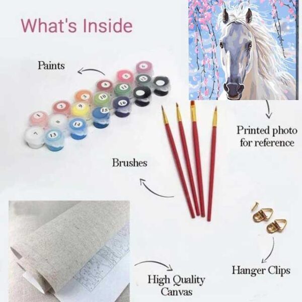 White Horse Paint by Numbers Kit