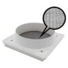 White Louvred Wall Vent Grille with Flyscreen – External Dimensions & 4-Inch Round Rear Spigot for Superior Ventilation