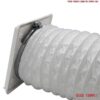 White Louvred Wall Vent Grille with Flyscreen – External Dimensions & 4-Inch Round Rear Spigot for Superior Ventilation