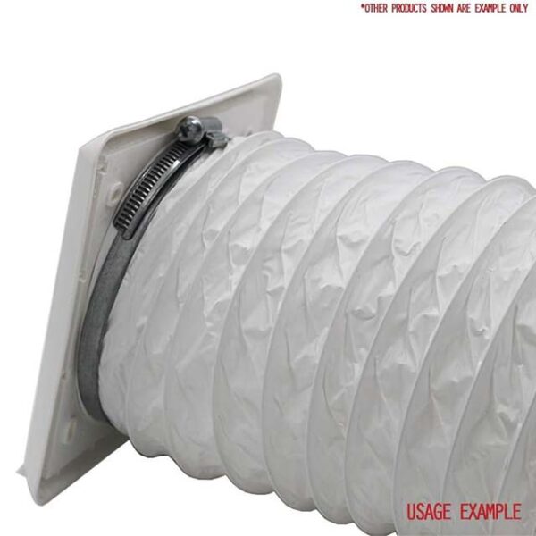 White Louvred Wall Vent Grille with Flyscreen – External Dimensions & 4-Inch Round Rear Spigot for Superior Ventilation