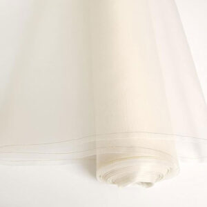 100% Natural White Silk Organza Gauze – Luxurious Wedding Fashion & Lining Material