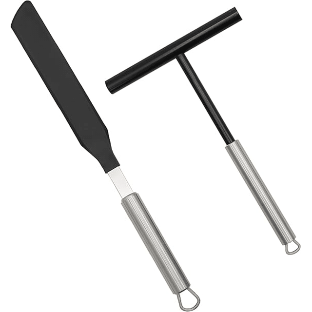 2PCS Stainless Steel Crepe Spreader & Spatula Set
