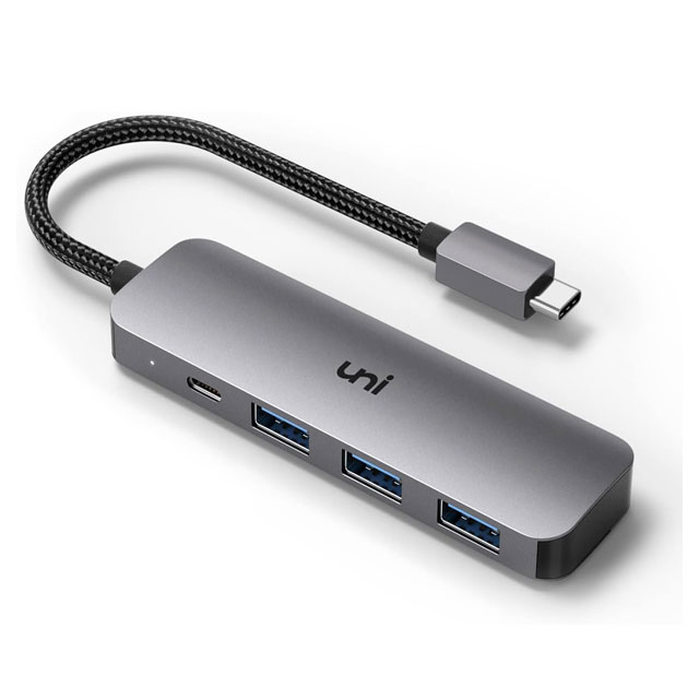 4-in-1 USB C Hub Adapter with 3 USB 3.0 Ports & 100W PD Charging – Thunderbolt 3 Aluminum Shell for MacBook Pro, iPad Pro, XPS, Pixelbook & More