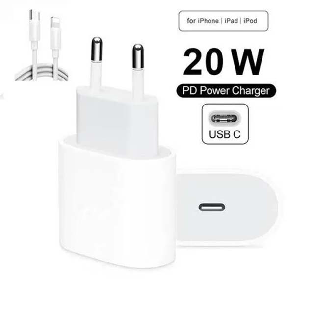 Apple 20W USB-C Power Adapter 2-Pin – Fast Charging USB-C Charger for iPhone, iPad & More
