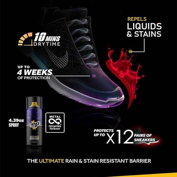 Crep Protect Waterproof Shoe Protector Spray – Advanced Nano Rain & Stain Resistance for Sneakers, Leather, Nubuck, Suede & Canvas