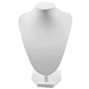 Elegant White Jewelry Stand – Portrait Model Necklace Display & Photography Prop (22x16cm)