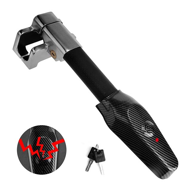 Heavy Duty Car Security Lock – Anti-Theft Steering Wheel Lock with Alarm & LED Light for Cars, SUVs & Vans