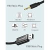 High-Speed USB to 3.5mm Aux Audio Cable for PC, PS4 & PS5 – USB2.0 to 1/8″ Jack Adapter Cord
