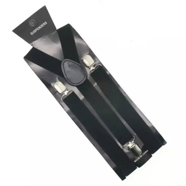 Men’s & Boys’ Black Elastic Suspenders – Stylish Adjustable Suspenders for Galas & Formal Occasions