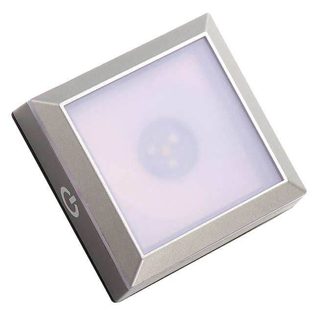 Mobestech LED Light Base Display – Touch Sensitive, Color Changing LED with Elegant Square Crystal Stand in Silver