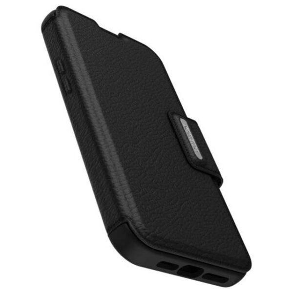 OtterBox Strada Series Premium Leather Case for iPhone 14 Plus – Shadow (Black) | Rugged Protection and Style