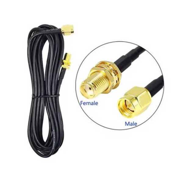 Premium SMA Male to Female Coaxial Extension Cable – Copper Plated Gold WiFi Router & Antenna Aerial Cable