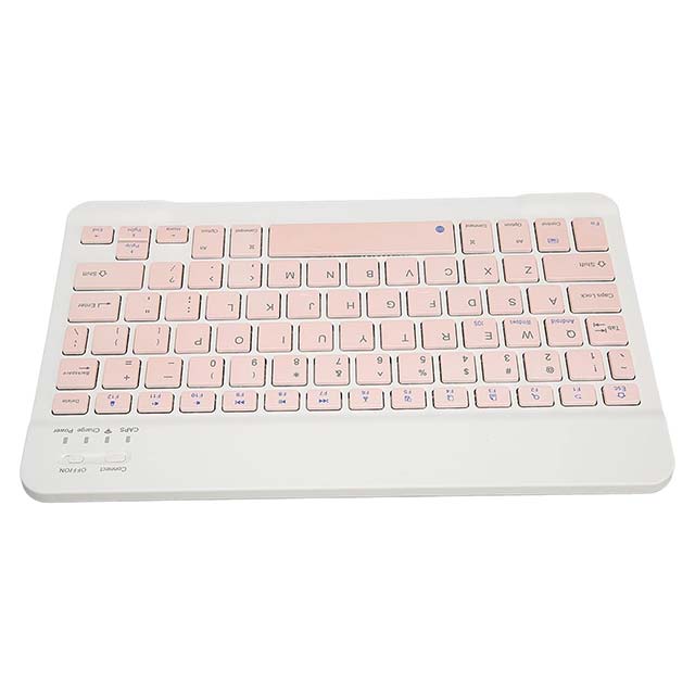 Ultra Slim Bluetooth Keyboard | Portable Mini Rechargeable Wireless Keyboard with 10M Range for iOS, Android & Windows – Trendy Pink Design
