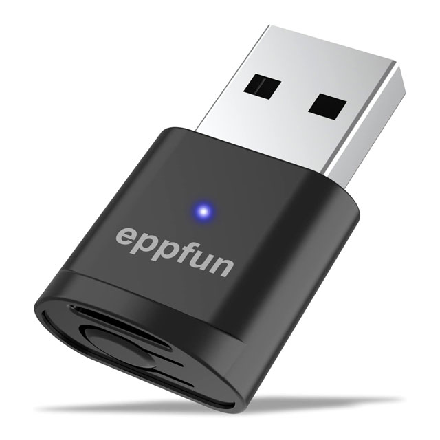 eppfun AK3040PLUS Qualcomm APTX Adaptive USB Bluetooth 5.2 Audio Transmitter – Low Latency Wireless Audio Adapter (APTX LL/APTX HD) for PS5, Switch, PC & Mac