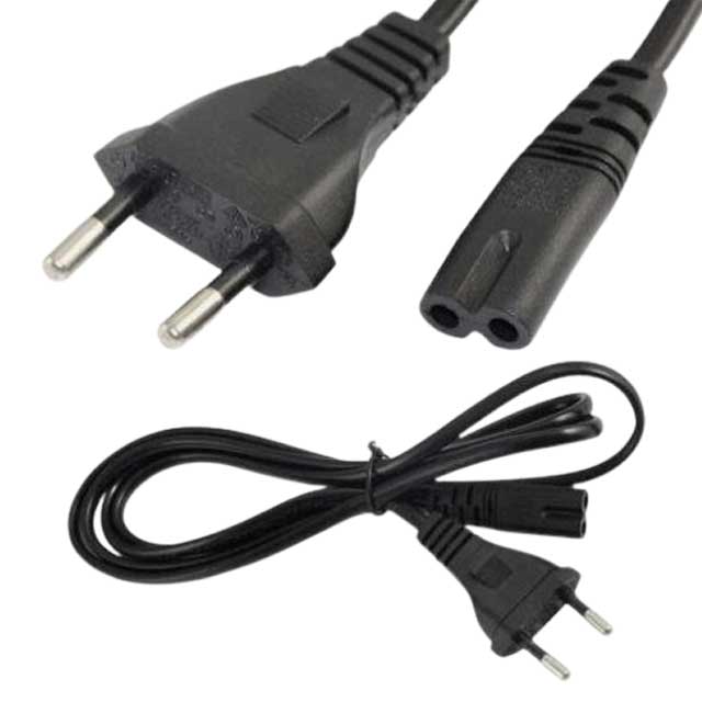 1.8M IEC C7 (Fig 8) to Euro 2 Pin Plug Power Lead – Non-Fused Cable for Appliances