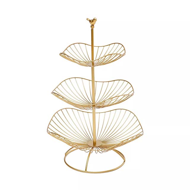 3-Tier Black Metal Fruit Basket & Dispenser – Modern Elegant Fruit Bowl Home Decor