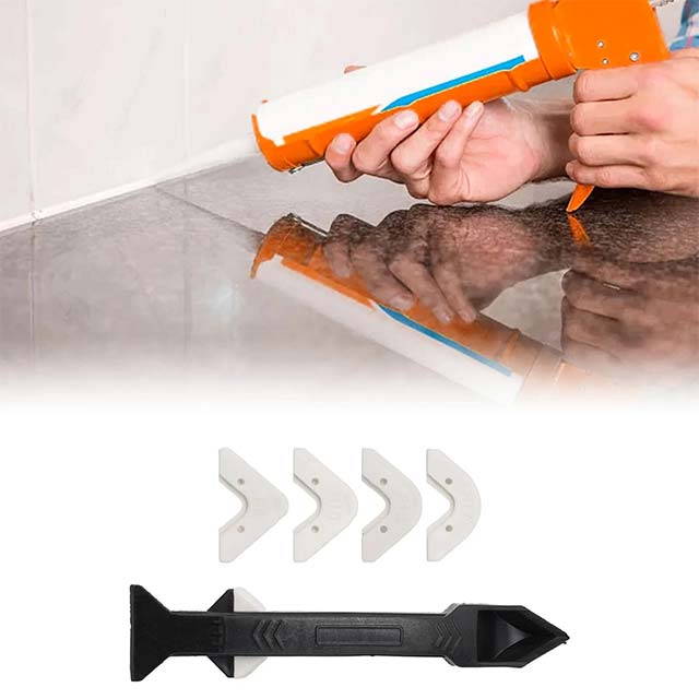 3-in-1 Silicone Remover & Caulk Finisher – Premium Sealant Smooth Scraper & Grout Removal Kit for DIY Home Improvement
