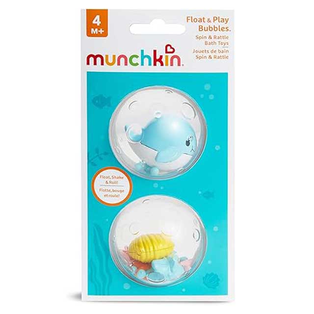 Munchkin Float and Play Bubbles Bath Toy – 2 Pack for Interactive, Safe Toddler Water Play