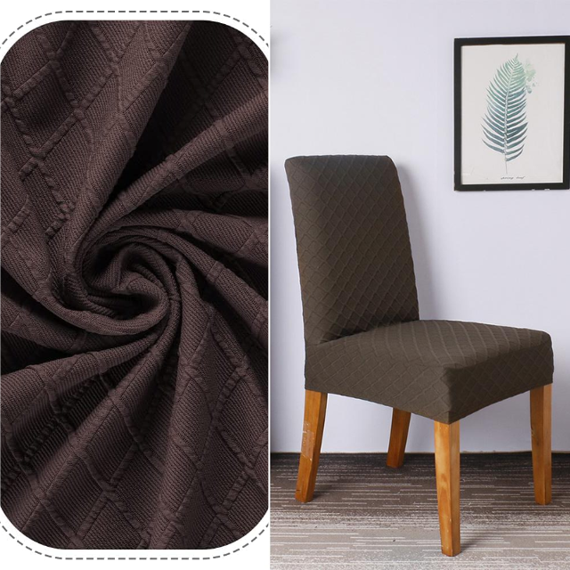 Stretch Dining Chair Cover – Removable Diamond Lattice Slipcover in Dusty Purple
